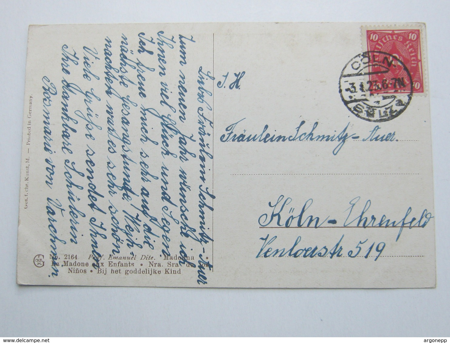 1923 , CÖLN - SÜLZ , Klarer Stempel Auf Karte - Briefe U. Dokumente