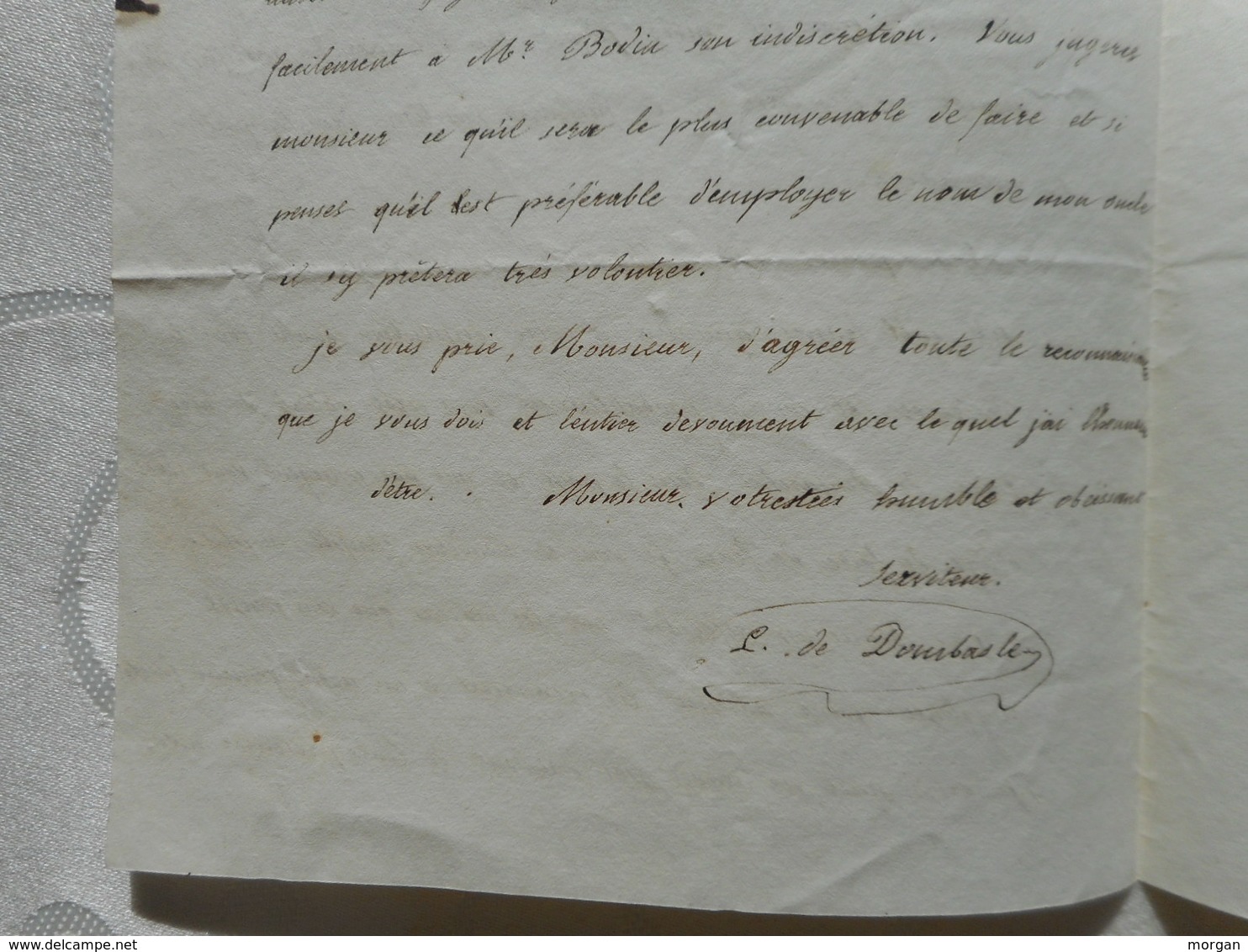 1837, CACHET A DATE SUR LETTRE DE MATHIEU DE DOMBASLE, 1837, PONT A MOUSSON A NANCY,  LORRAINE, ROVILLE - 1801-1848: Précurseurs XIX