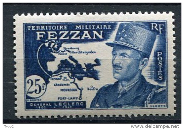FEZZAN -  Yv. N°  52  ** MNH   25f  Gal Leclerc Cote  6,6 Euros  TBE - Unused Stamps
