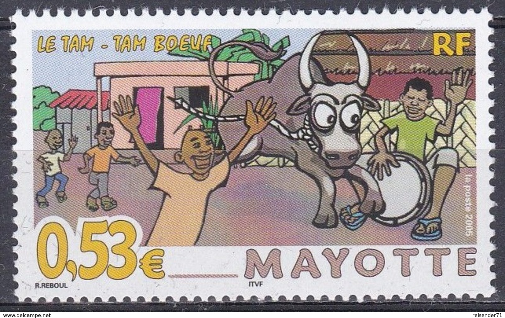 Mayotte 2005 Brauchtum Traditionen Folklore Stierkampf Customs Bullfighting Tam-Tam Bœuf, Mi. 182 ** - Ungebraucht