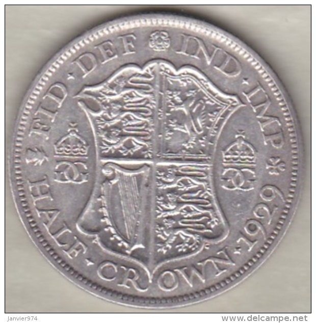 Grande Bretagne . &frac12; Crown 1929 . George V. En Argent - K. 1/2 Crown