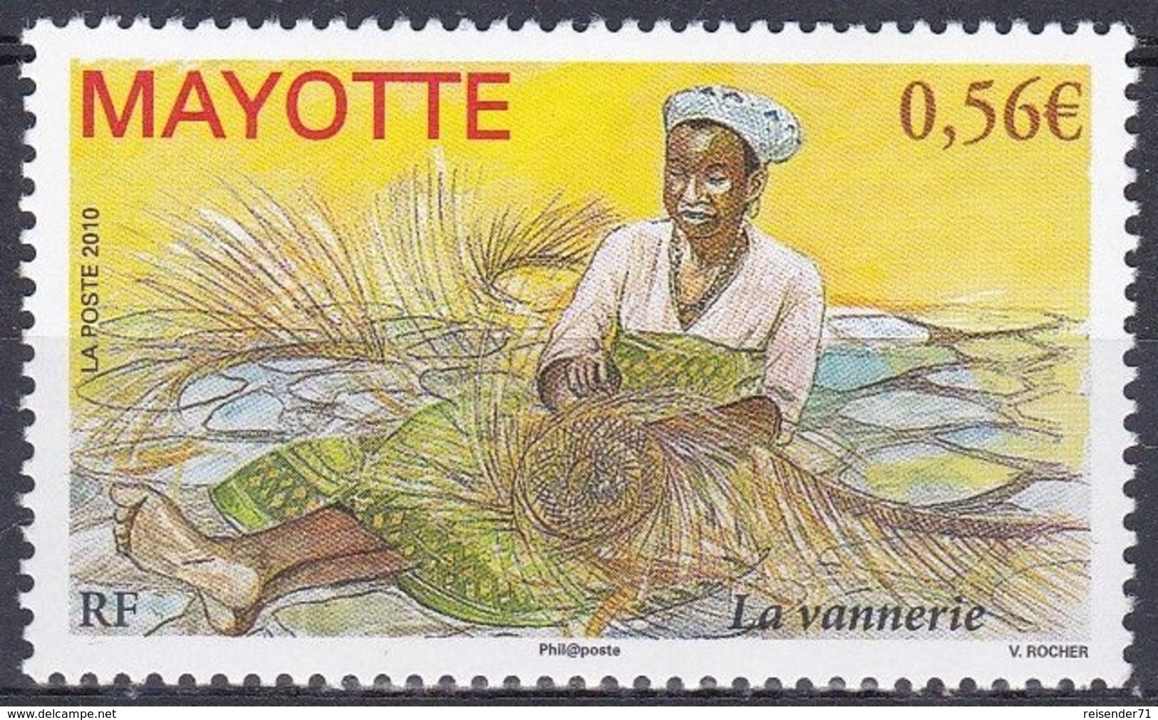 Mayotte 2010 Wirtschaft Arbeitswelt Handwerk Kunsthandwerk Korbflechterei Professions Basketry Weaving, Mi. 234 ** - Unused Stamps