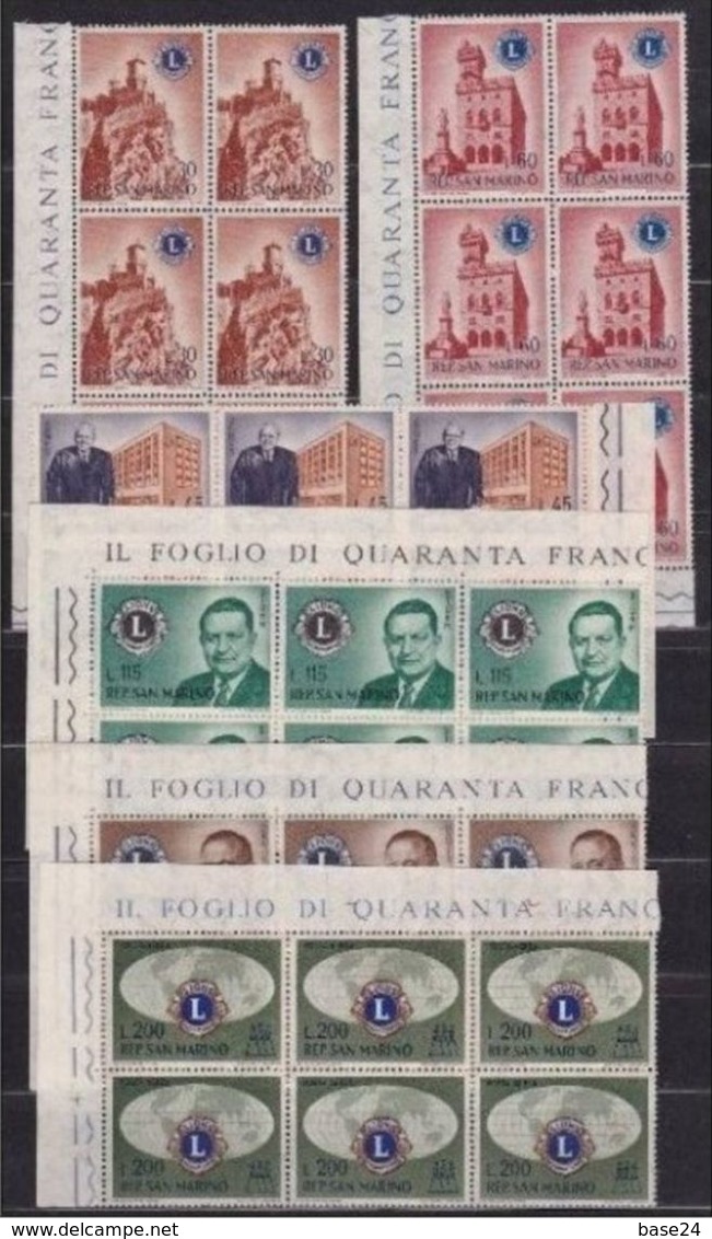 1960 San Marino Saint Marin LIONS CLUB 6 Serie Di 6v. In Blocco MNH** Bl.4 - Rotary, Lions Club