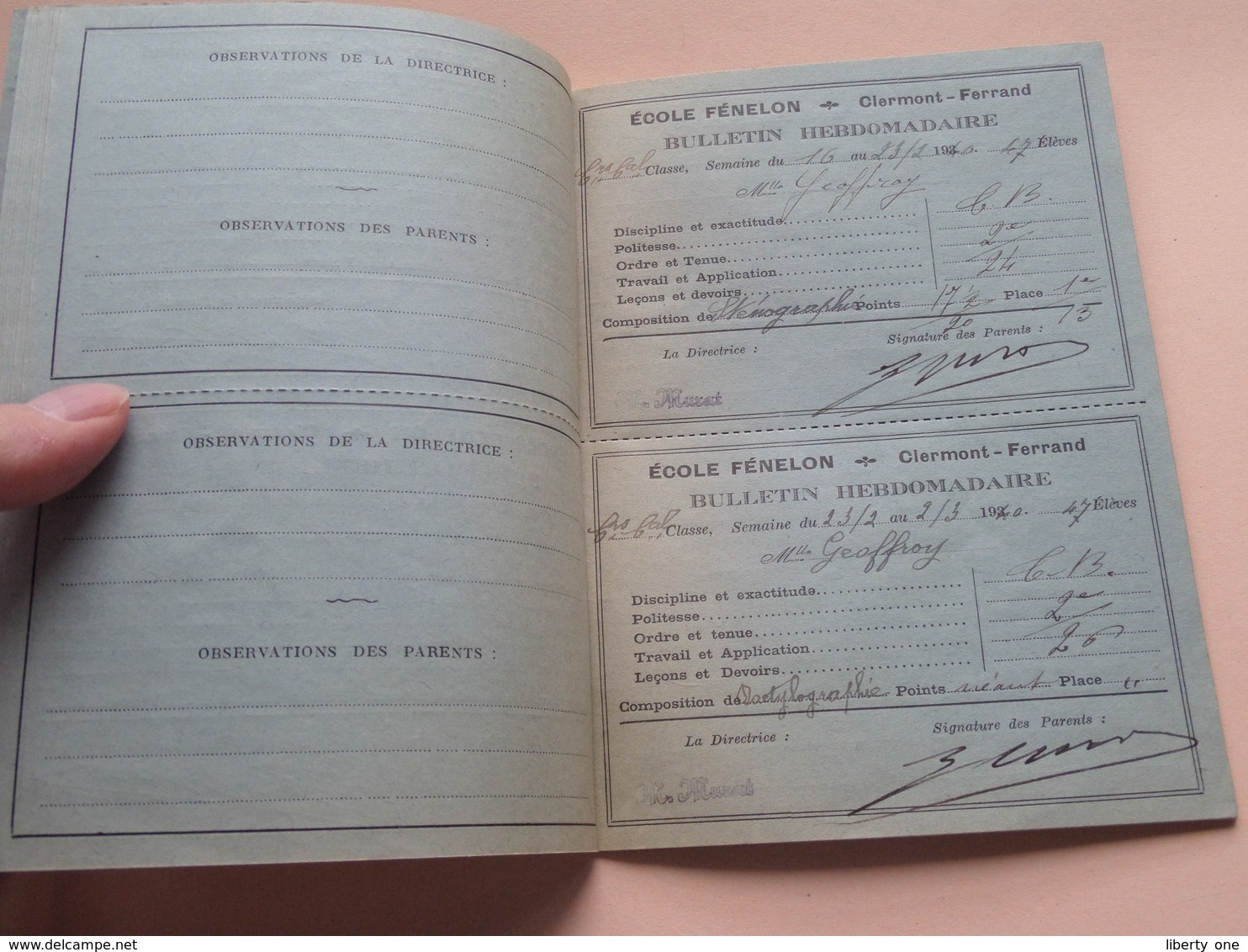 Ecole Fénélon CLERMONT - FERRAND Bulletin HEBDOMADAIRE ( L. Geoffroy ) Anno 1939 / 40 Dir. Murat ( Voir detail ) !