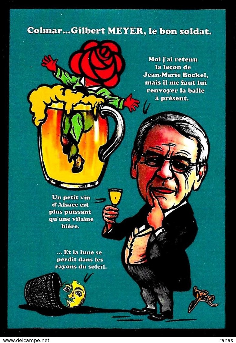 CPM Colmar Jihel Tirage Signé Numéroté En 30 Ex. Caricature Satirique Bière Meyer - Colmar