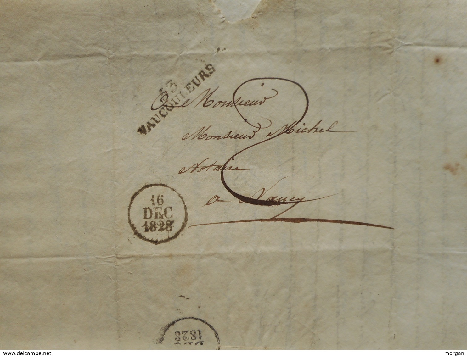 1828, CACHET A DATE SUR LETTRE 1828, VAUCOULEURS VERS NANCY, LORRAINE - 1801-1848: Précurseurs XIX