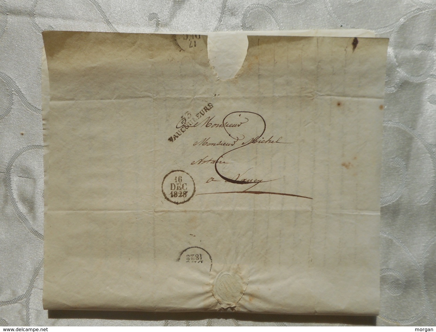 1828, CACHET A DATE SUR LETTRE 1828, VAUCOULEURS VERS NANCY, LORRAINE - 1801-1848: Precursors XIX