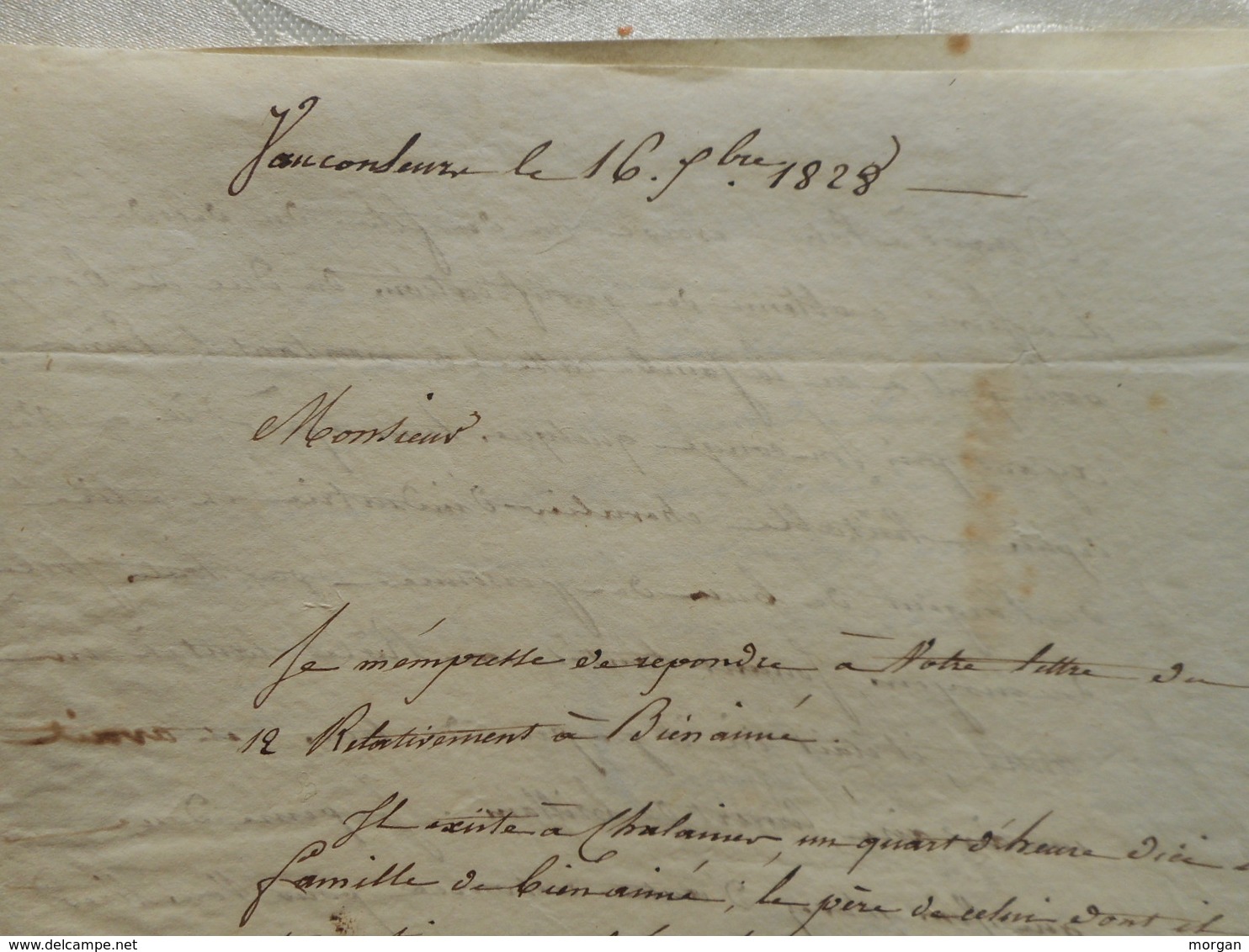 1828, CACHET A DATE SUR LETTRE 1828, VAUCOULEURS VERS NANCY, LORRAINE - 1801-1848: Précurseurs XIX