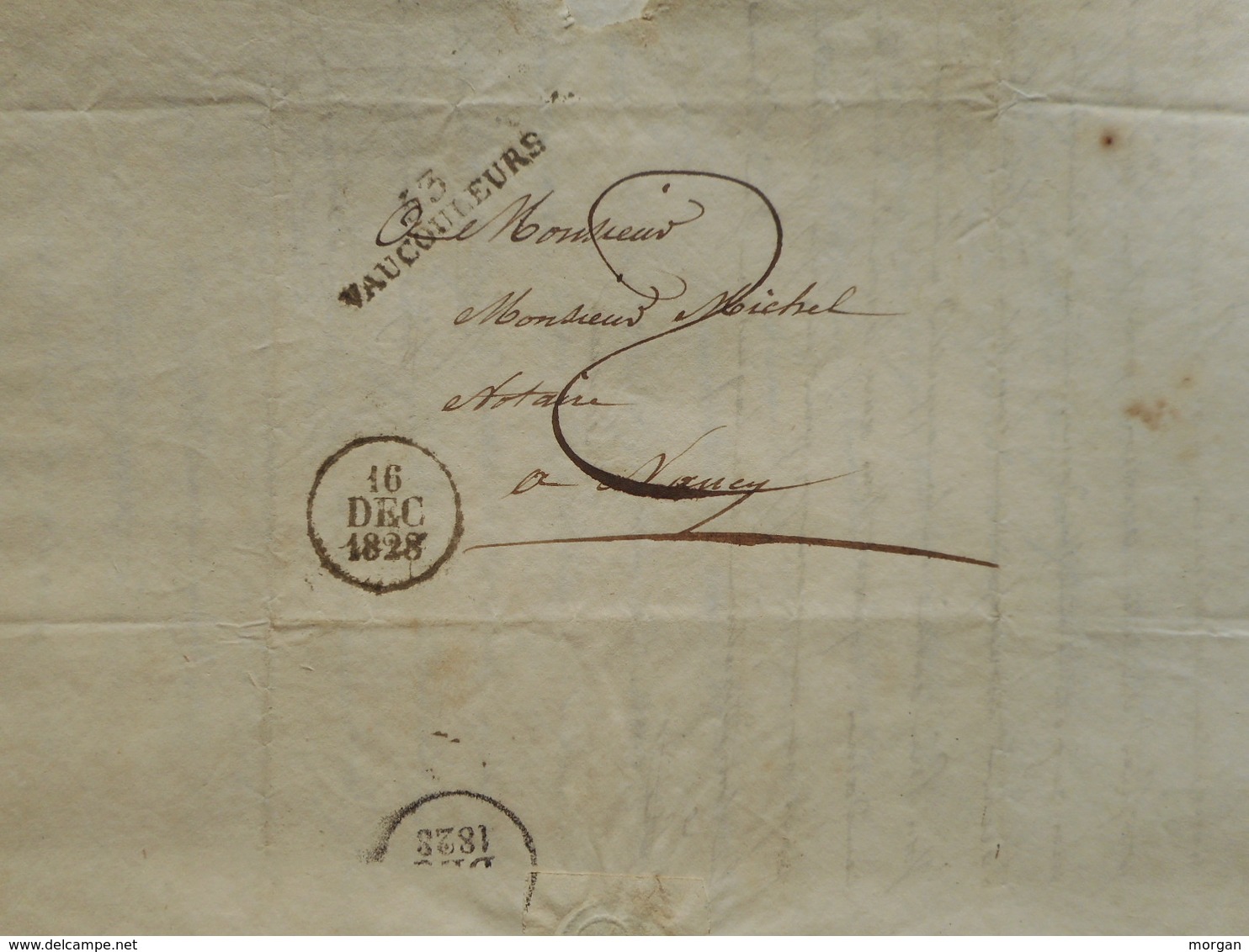 1828, CACHET A DATE SUR LETTRE 1828, VAUCOULEURS VERS NANCY, LORRAINE - 1801-1848: Précurseurs XIX