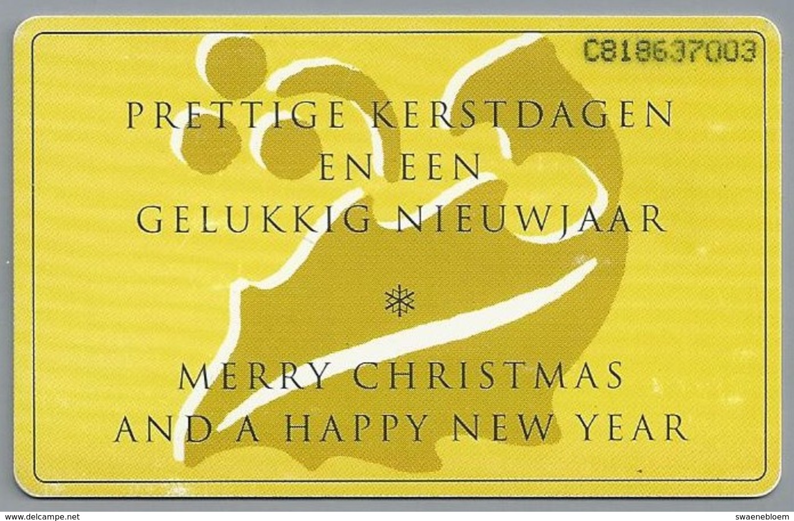 NL.- Telefoonkaart. PTT Telecom. 2,50 Gulden. PRETTIGE KERSTDAGEN EN EEN GELUKKIG NIEUWJAAR. C818 - Kerstmis