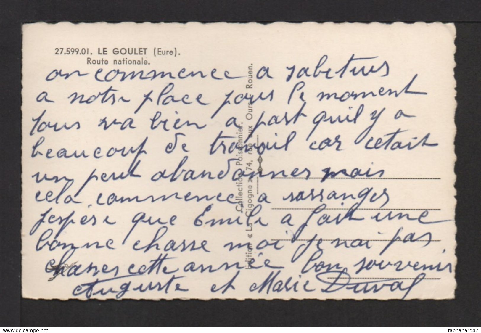 CPSM Pf. Dépt.27. LE GOULET . Route Nationale . Hôtel Restaurant,arrêt De Cars,voiture,motos - Sonstige & Ohne Zuordnung