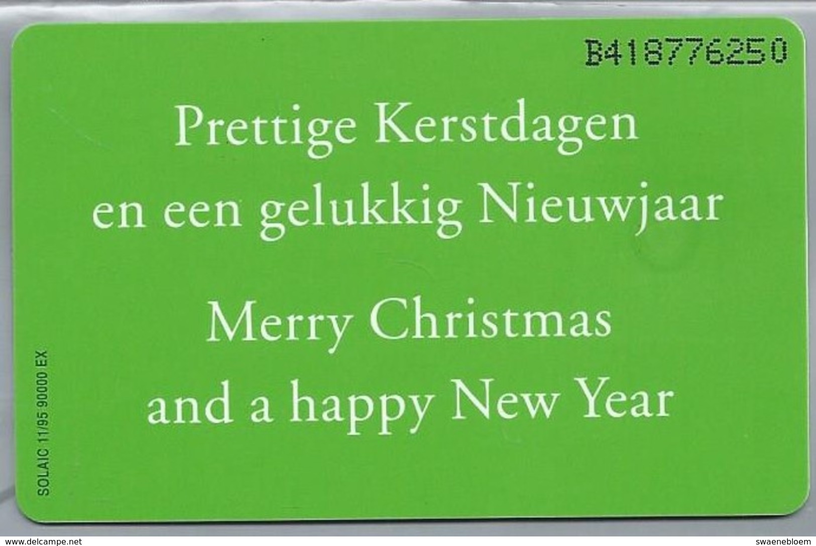 NL.- Telefoonkaart. PTT Telecom. 1 Gulden. Prettige Kerstdagen En Een Gelukkig Nieuwjaar. B418 - Noel
