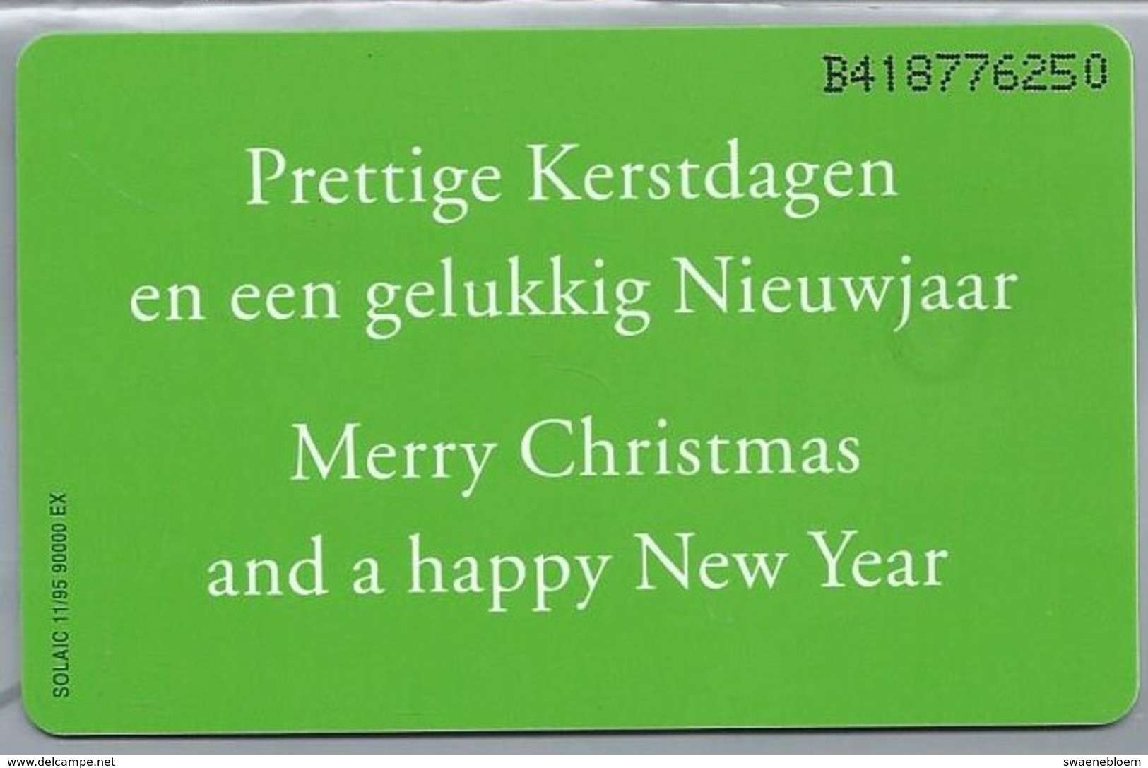 NL.- Telefoonkaart. PTT Telecom. 1 Gulden. Prettige Kerstdagen En Een Gelukkig Nieuwjaar. B418 - Kerstmis