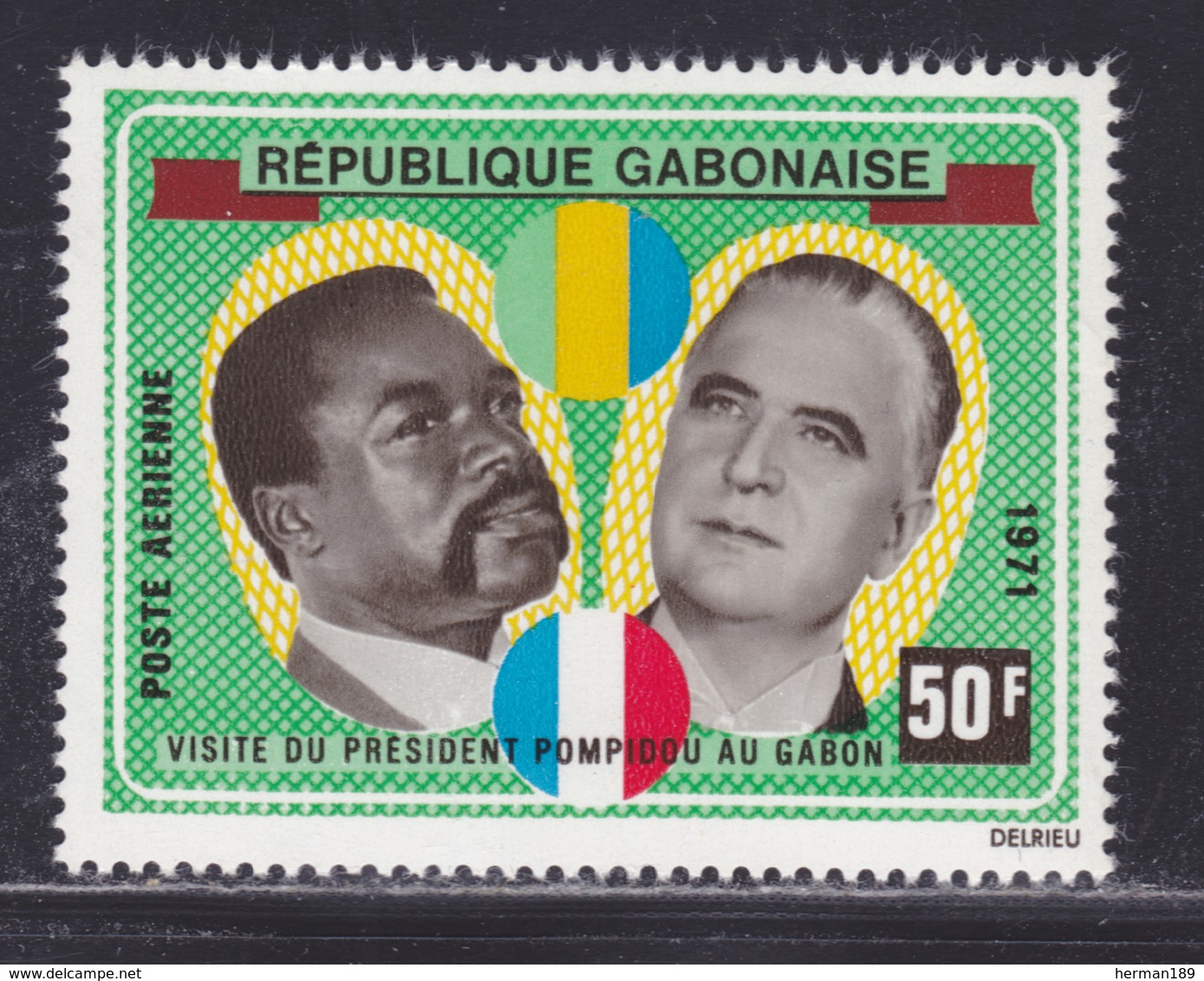 GABON AERIENS N°  107 ** MNH Neuf Sans Charnière, TB (D5371) Visite Du Président Pompidou - Gabon (1960-...)