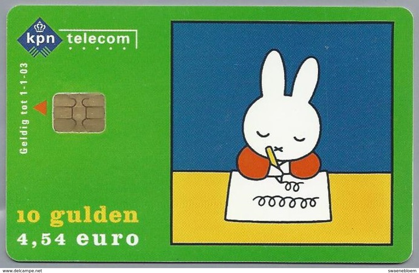 NL.- Telefoonkaart. PTT Telecom. 10 Gulden. € 4,54. Dick Bruna. Nijntje Naar School. A801 - Stripverhalen