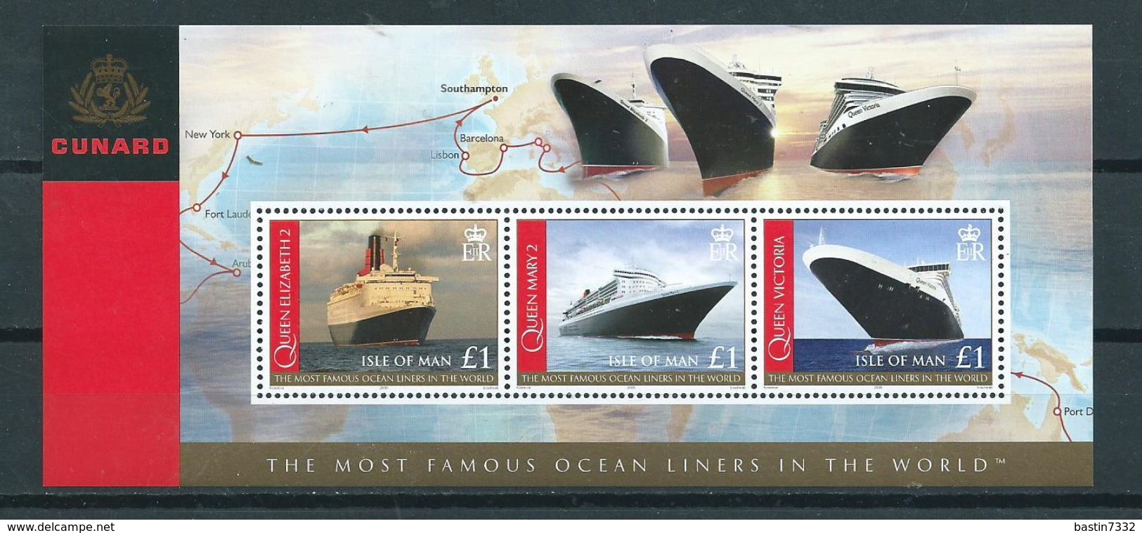 2008 Isle Of Man Complete M/Sheet Oceanliners MNH/Postfris/Neuf Sans Charniere - Man (Eiland)