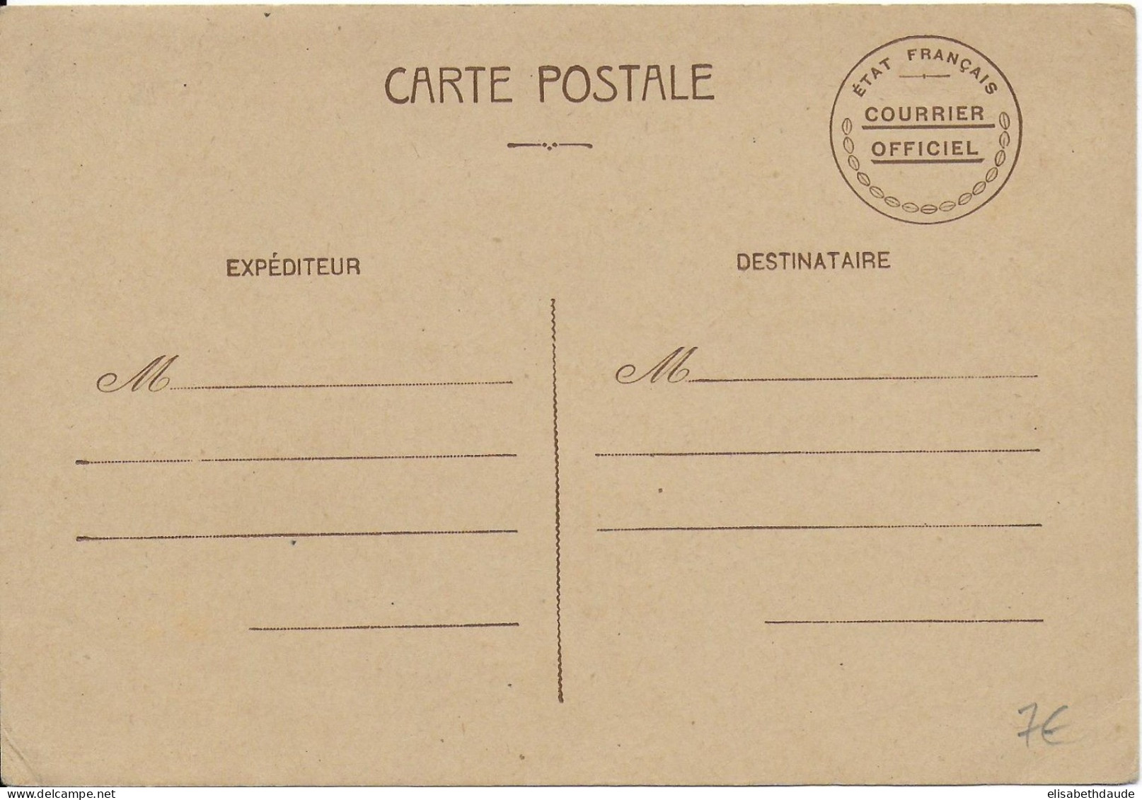 1941 - CARTE ENTIER POSTAL De SERVICE De L'ETAT FRANCAIS - Pseudo-interi Di Produzione Ufficiale