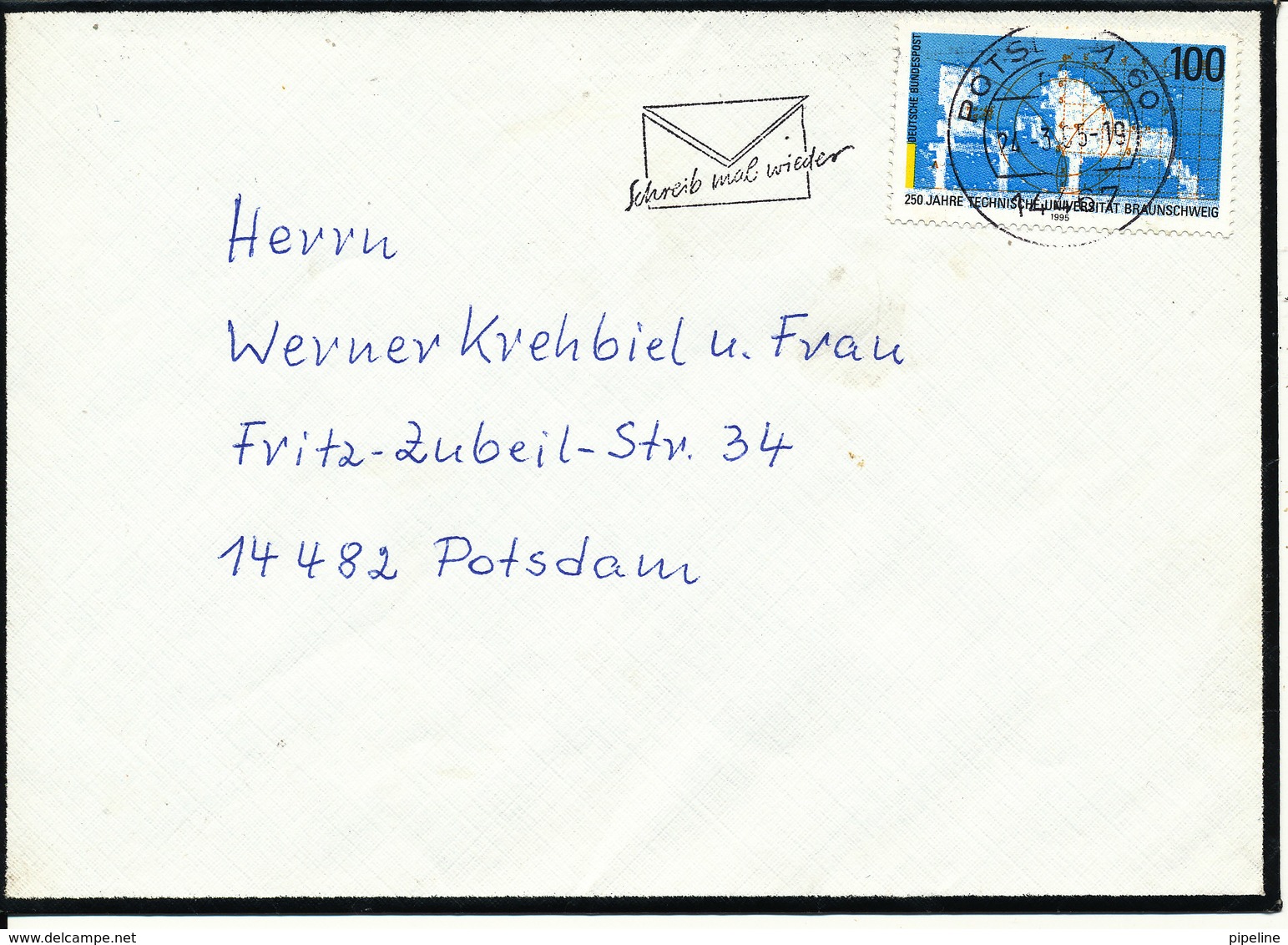 Germany Condolence Cover Potsdam 24-3-1995 Single Franked - Covers & Documents