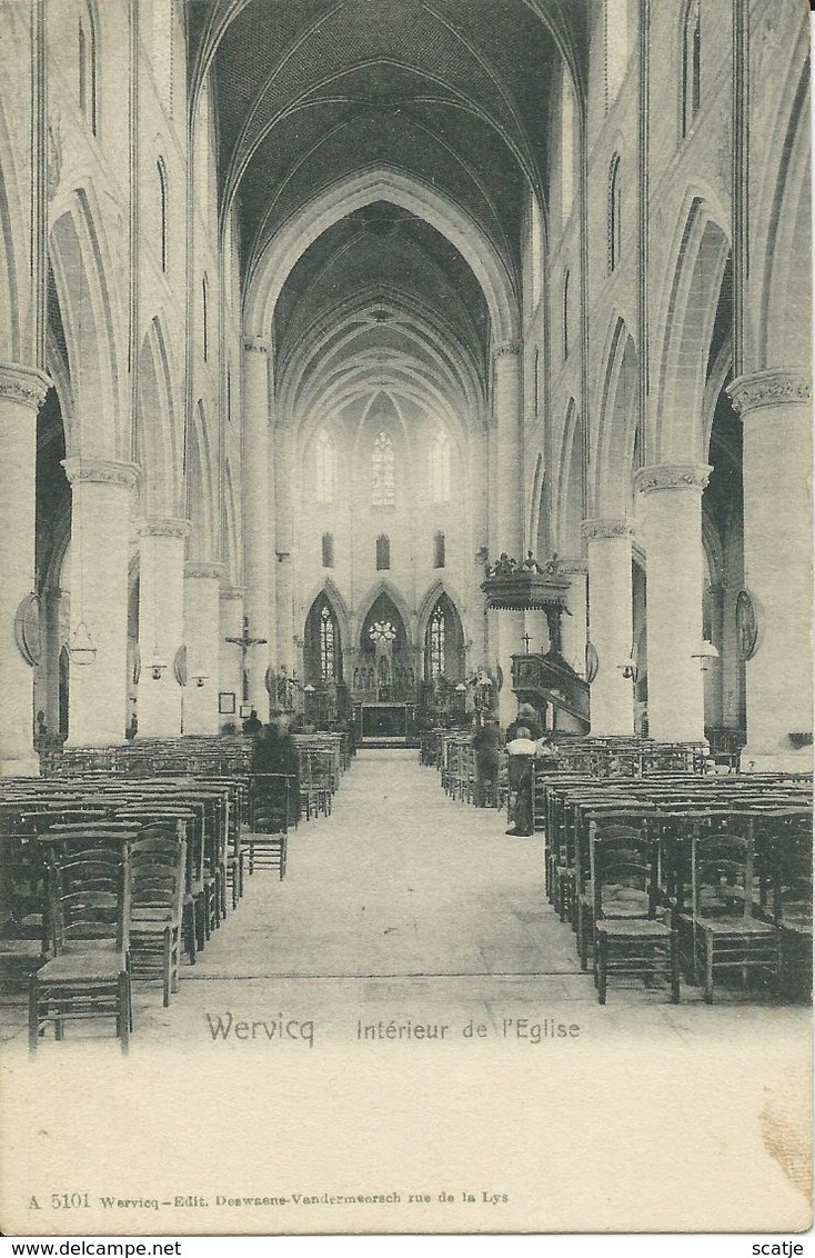 Wervicq    Intérieur De L'Eglise   -   1904 Naar   Brugge - Wervik