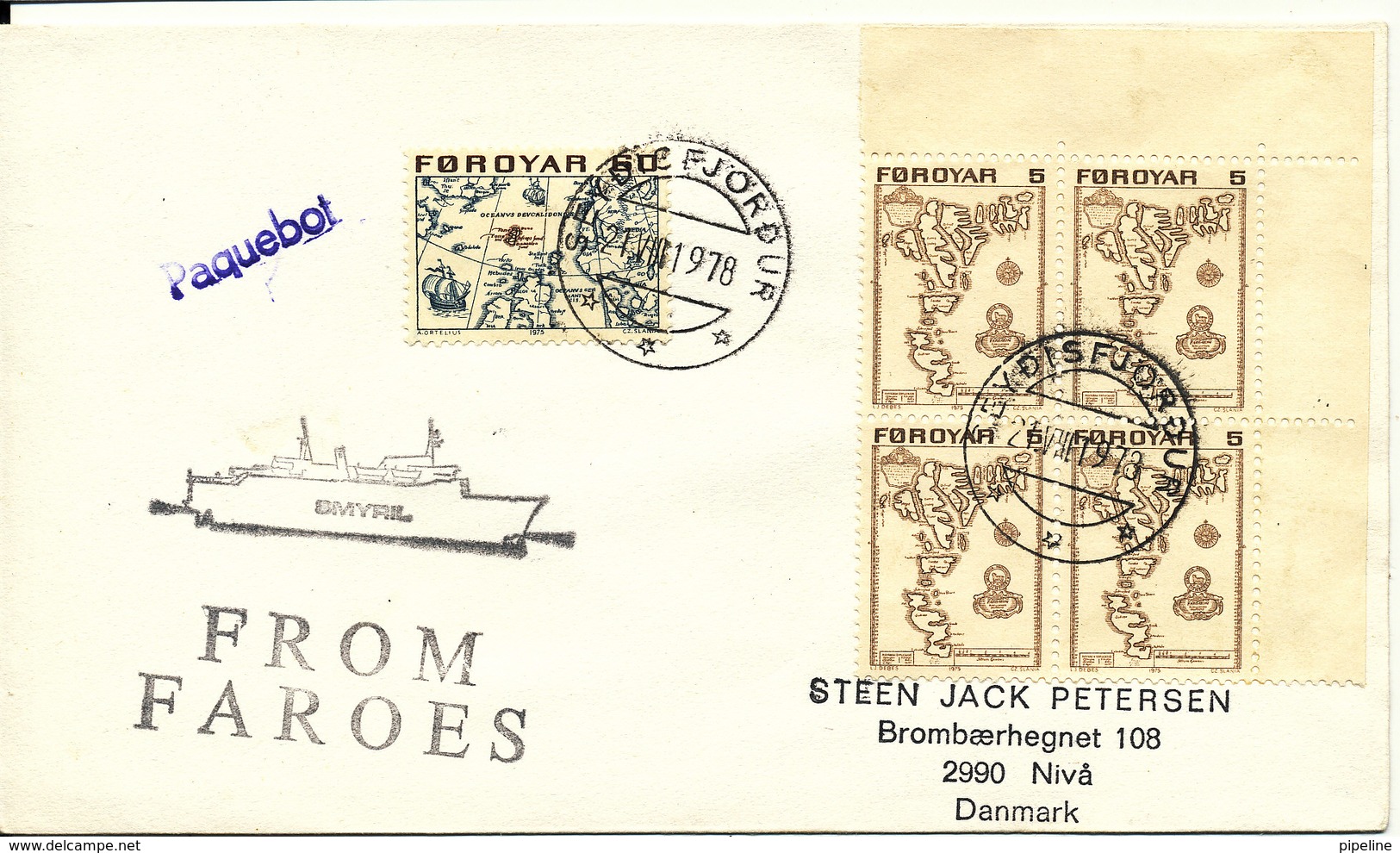 Faroe Islands Shipcover Paquebot From Faroes Seydisfjördur 21-8-1978 - Faroe Islands