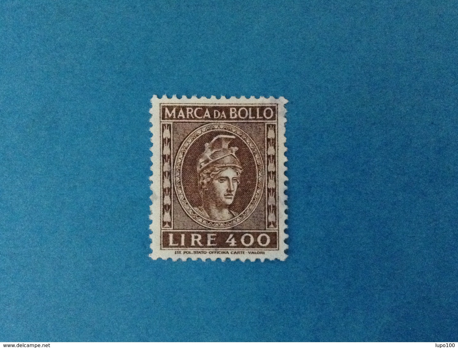 ITALIA REPUBBLICA MARCA DA BOLLO DA 400 LIRE USATA FILIGRANA STELLE - Revenue Stamps