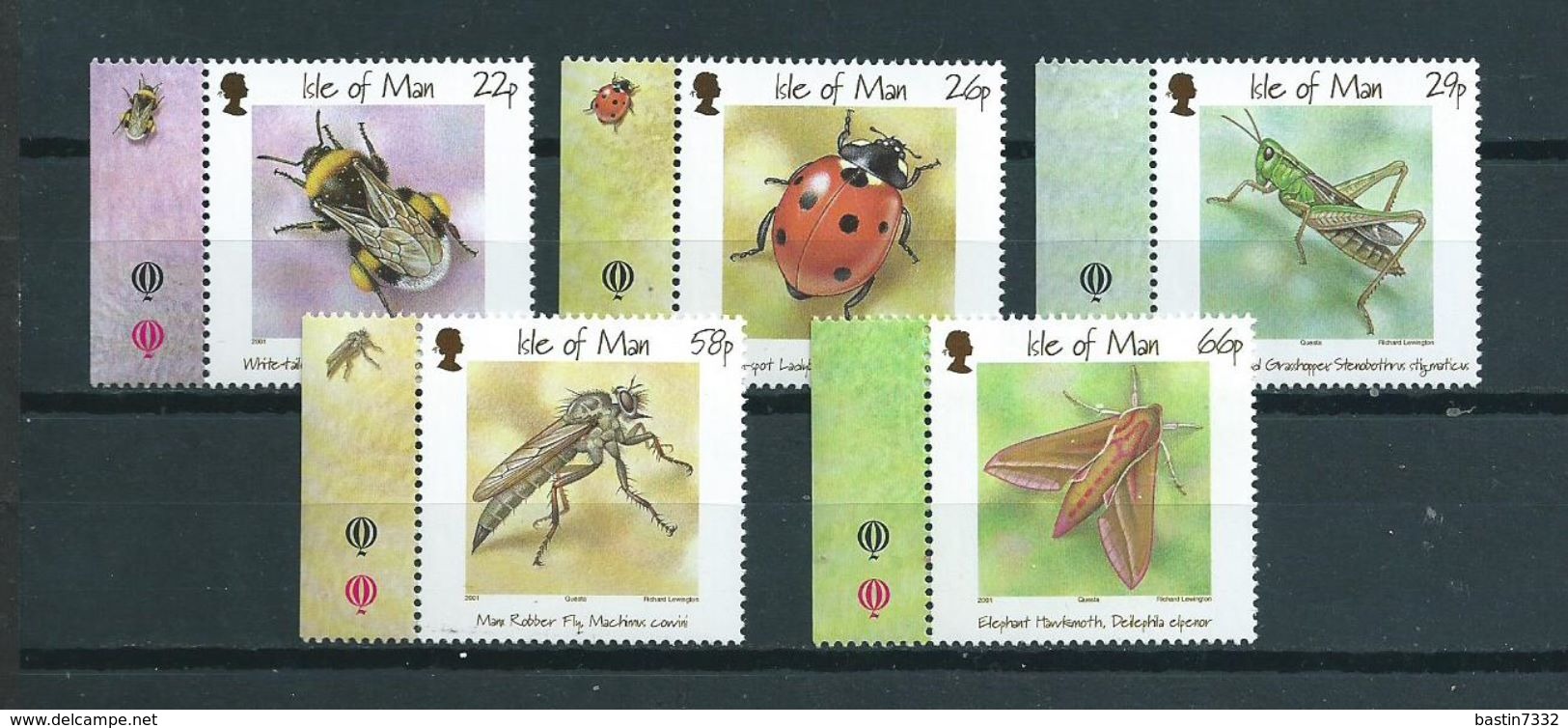 2001 Isle Of Man Complete Set Insects MNH/Postfris/Neuf Sans Charniere - Man (Eiland)