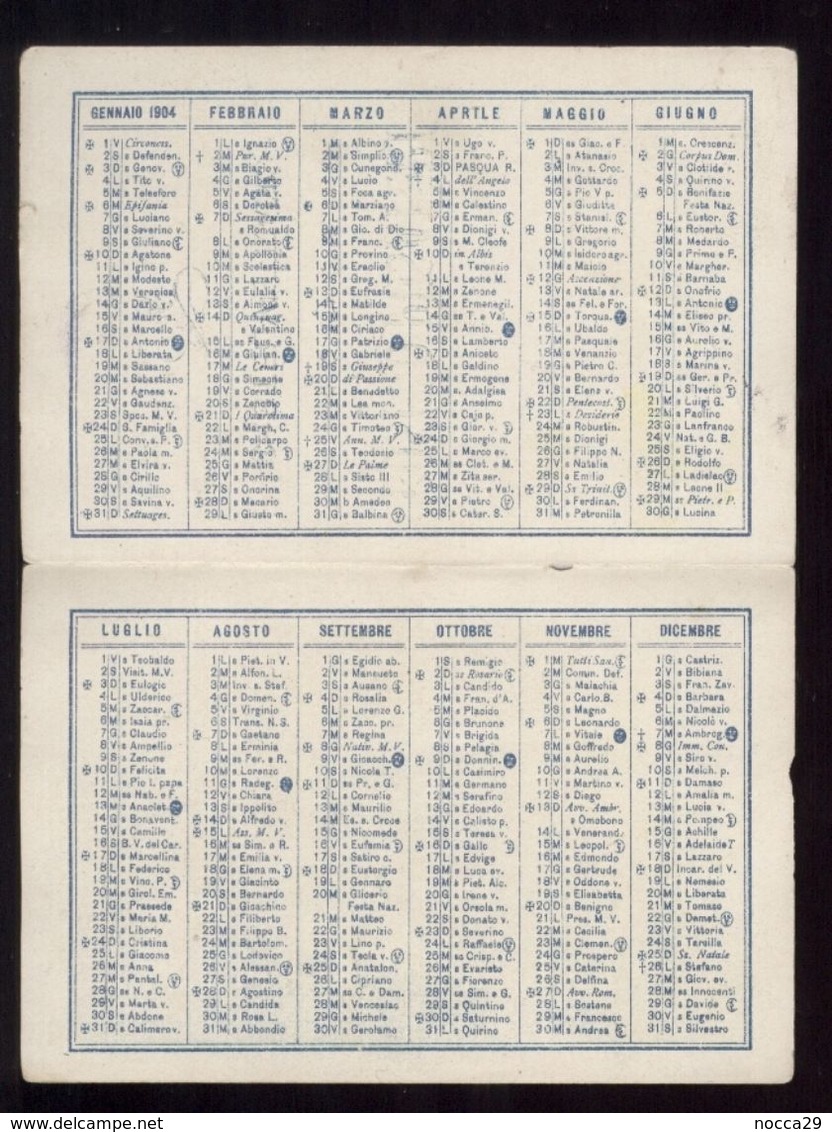 RARO CALENDARIETTO 1904 - CASTELVETRANO - CON SCENA DELL'OPERA " FRANCESCA DA RIMINI"  ( K466 ) - Petit Format : 1901-20