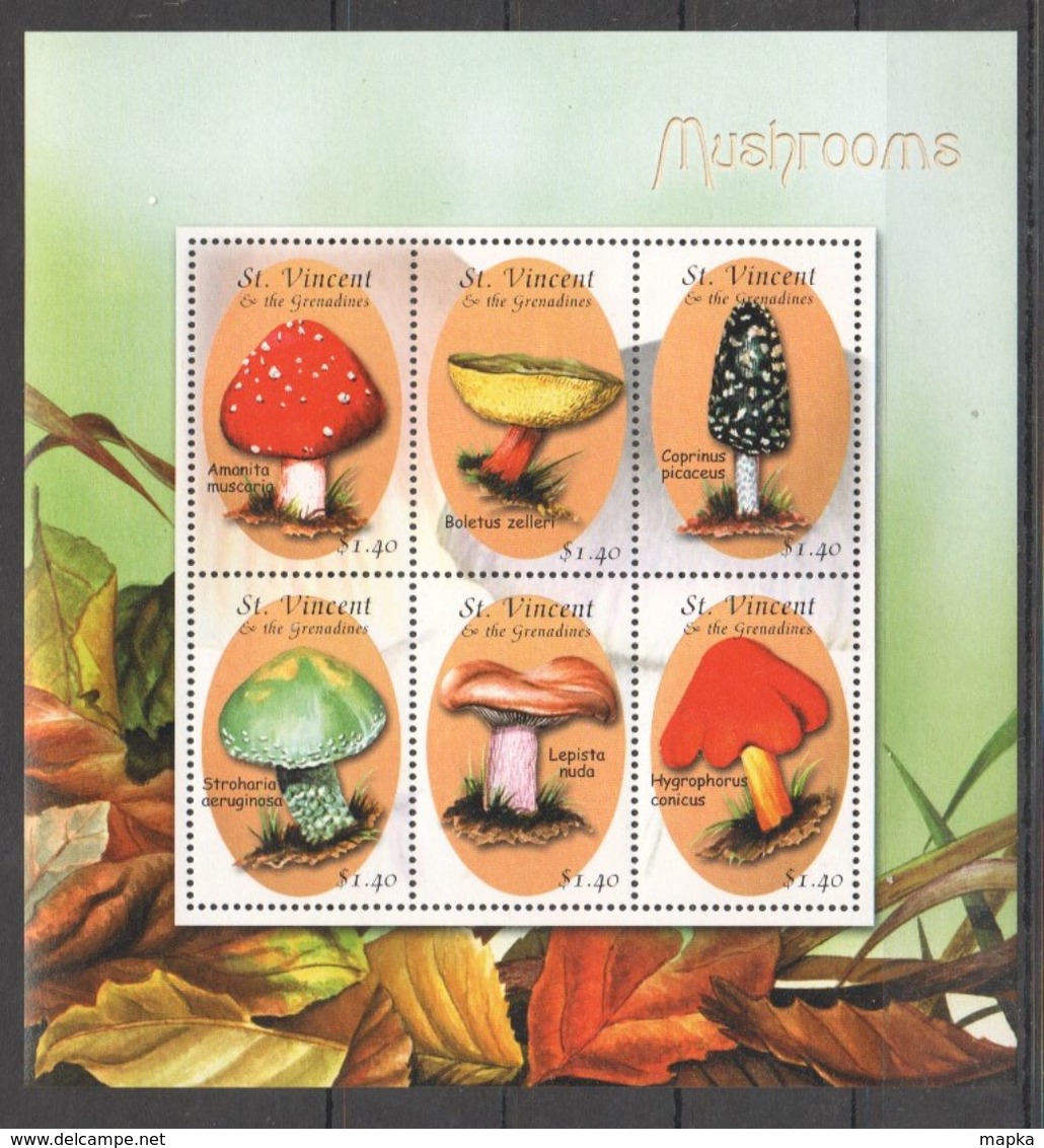 M701 ST.VINCENT NATURE FLORA MUSHROOMS 1KB MNH - Champignons