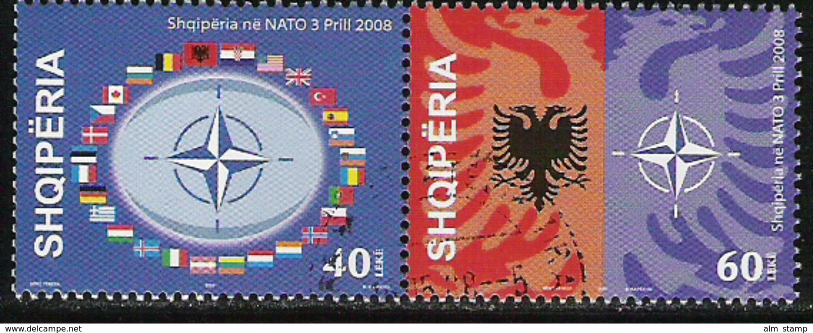 2008 Albanien  Mi. 3244-5  Used  " NATO-Beitritt " - Europäischer Gedanke