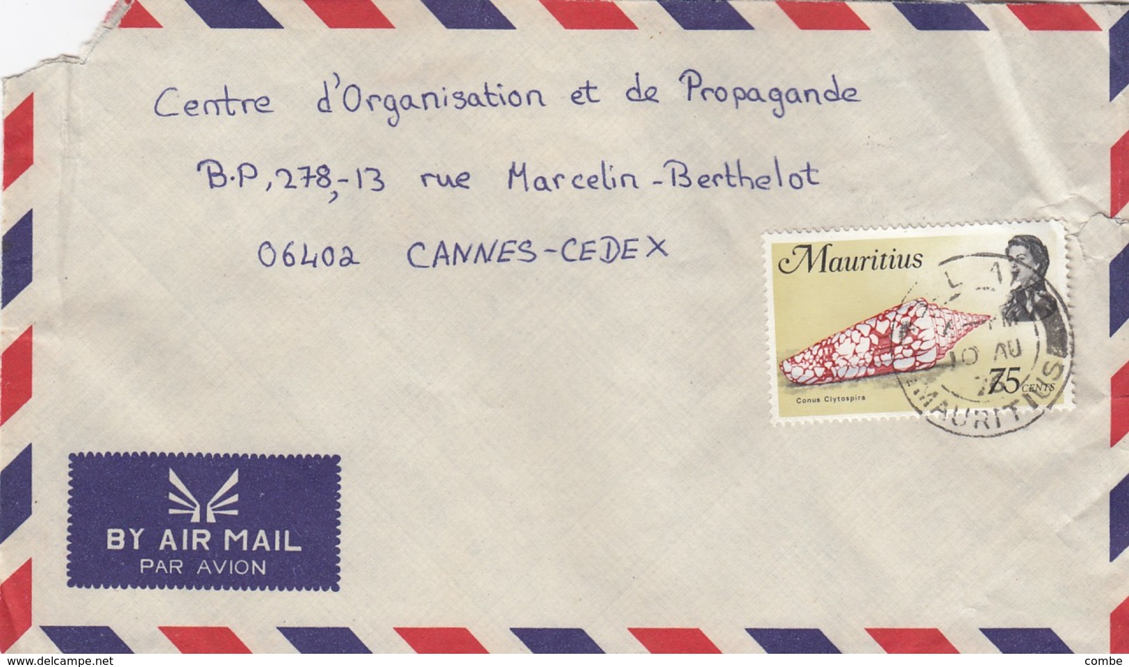 LETTRE  COVER MAURITIUS COQUILLAGE - Maurice (1968-...)