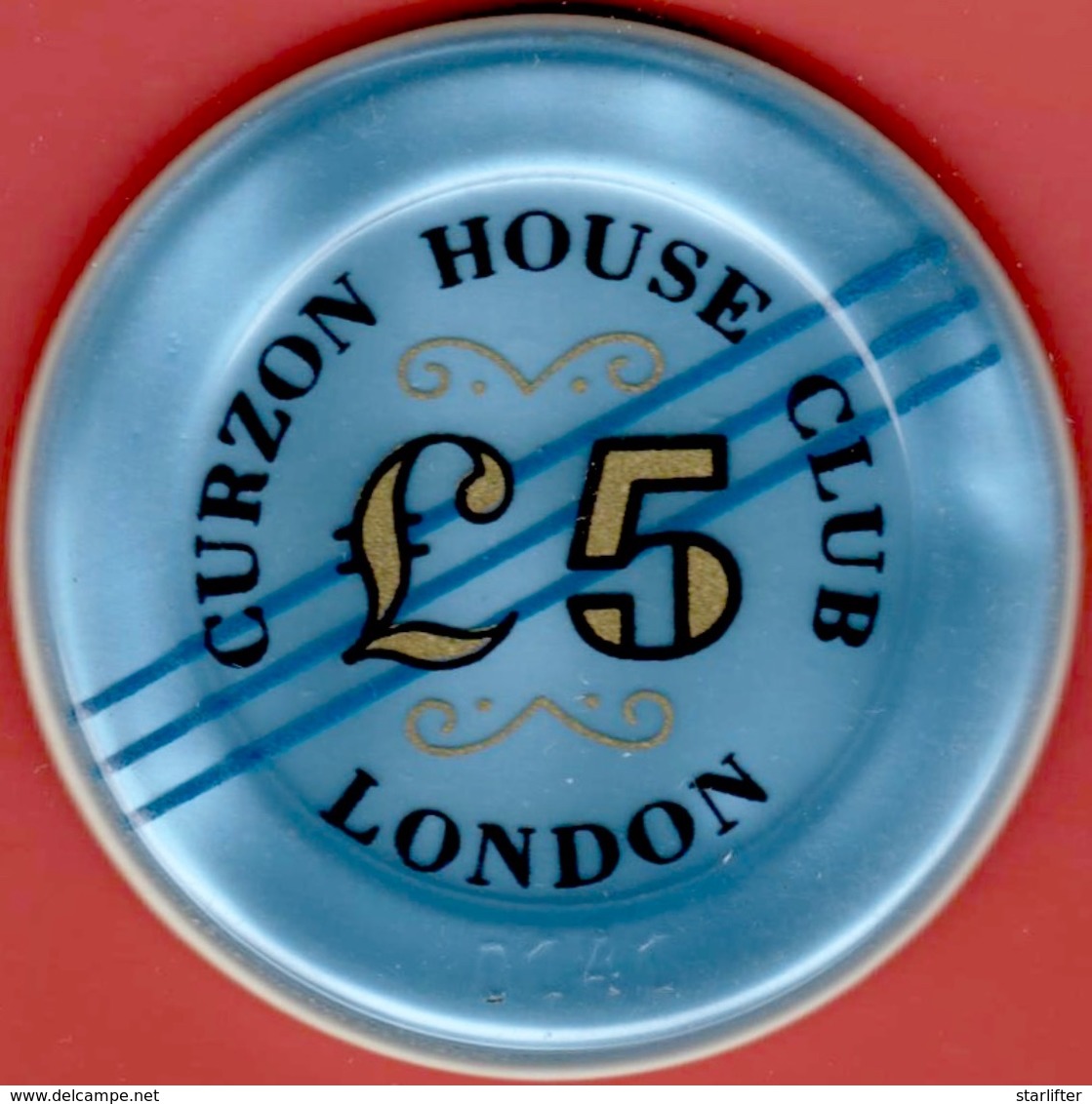 £5 Casino Chip. Curzon House Club, London, U.K. L16. - Casino