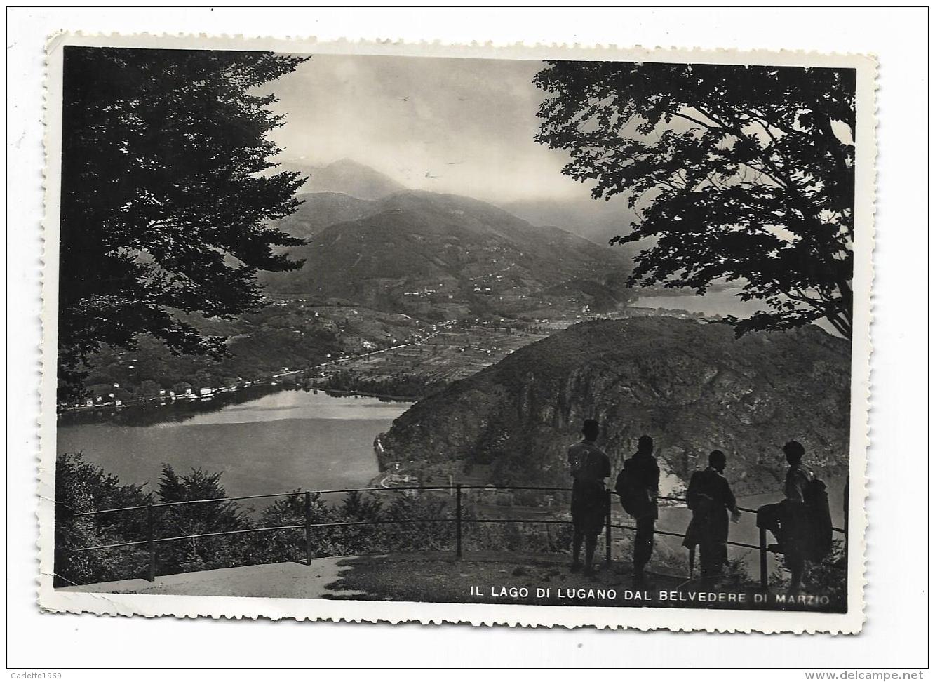 IL LAGO DI LUGANO DAL BELVEDERE DI MARZIO - VIAGGIATA FG - Lugano