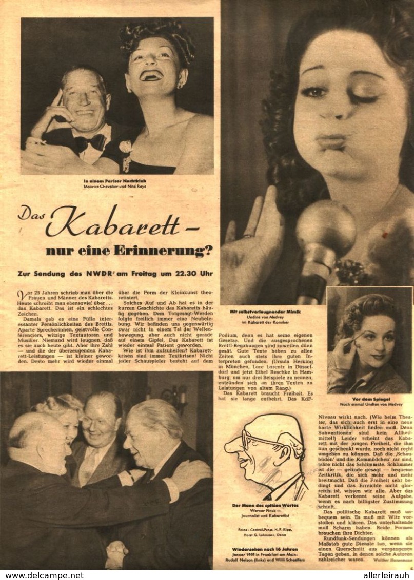 Das Kabarett - Nur Eine Erinnerung ? / Artikel, Entnommen Aus Zeitschrift/1949 - Colis