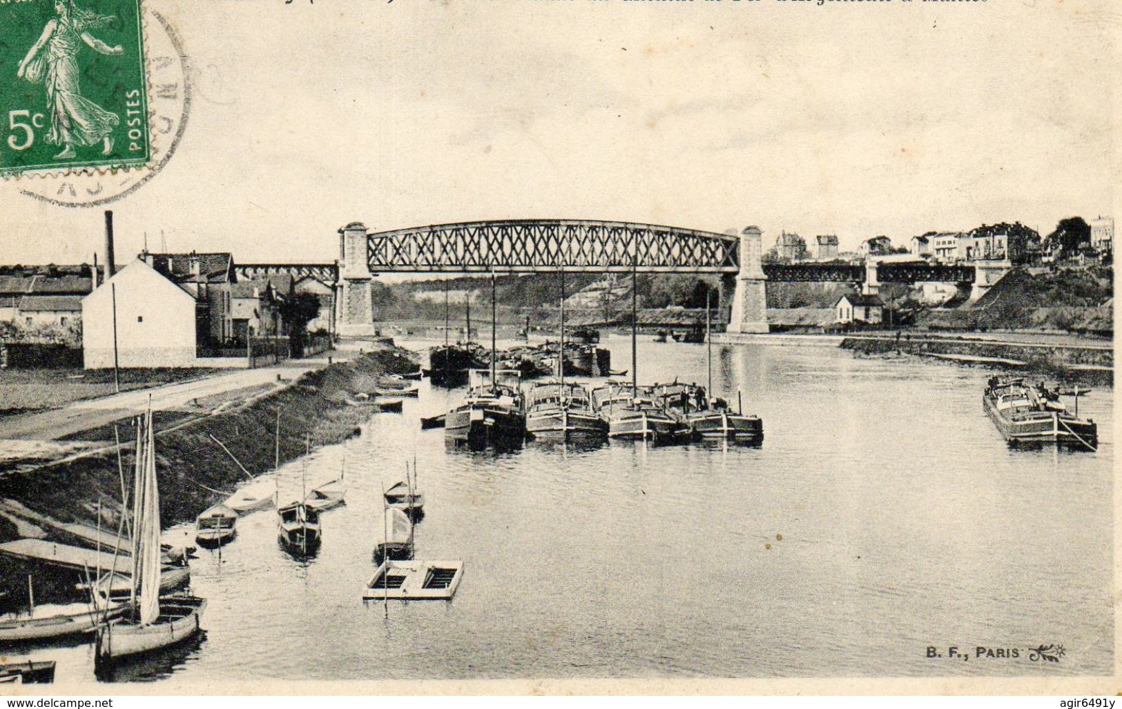 ANDRESY - 78 - Le Pont Viaduc Du Chemin De Fer D'Argenteuil à Mantes - Péniches - 75463 - Andresy