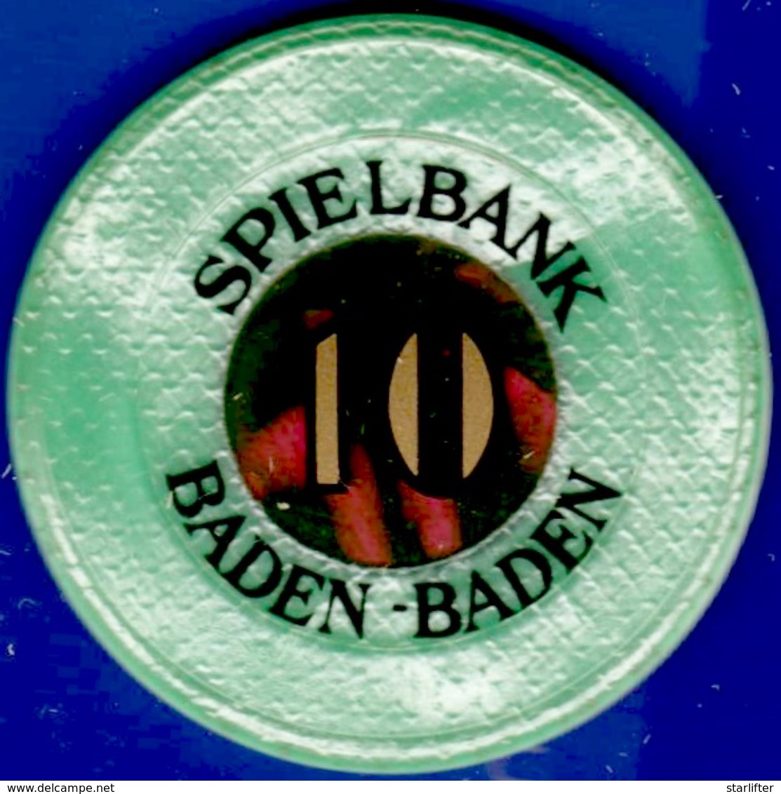 10 Mark Casino Chip. Casino Baden Baden, Baden Baden, Germany. L17. - Casino