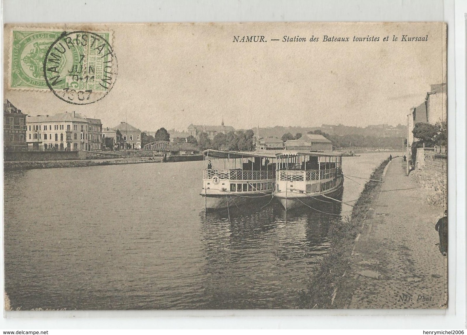 Belgique Namur Station Des Bateaux Touristes Et Le Kursaal 1907 - Namur