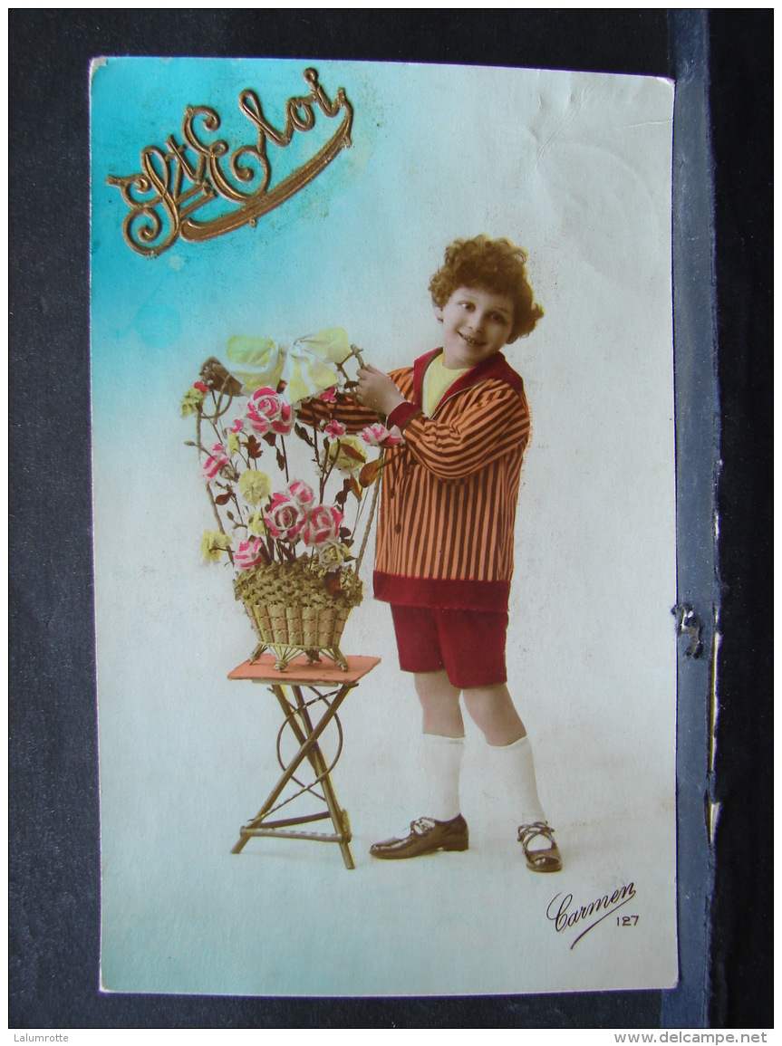 CP. 2777. Vive Saint Eloi. Enfant Et Bouquet De Fleurs - Other & Unclassified