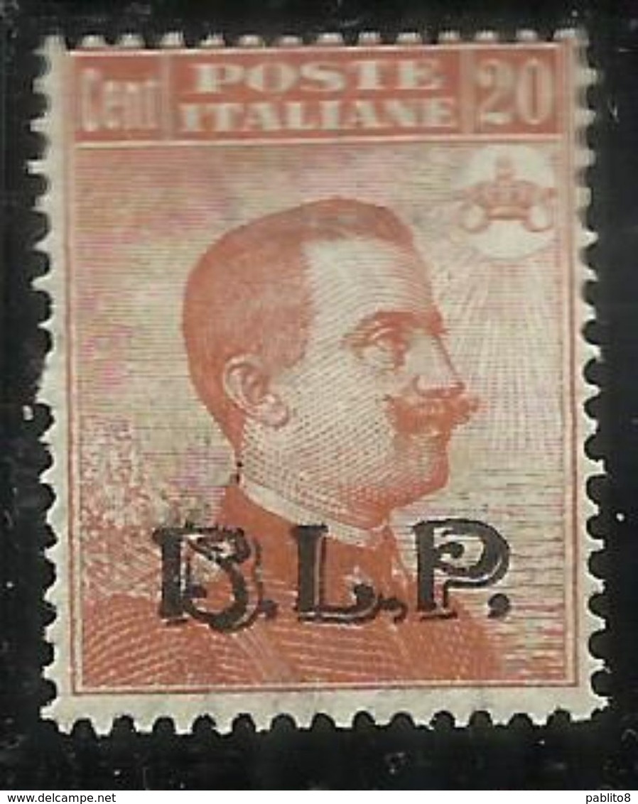 ITALY KINGDOM ITALIA REGNO 1921 1922 BLP  CENTESIMI 20c III TIPO MNH CERTIFICATO - Timbres Pour Envel. Publicitaires (BLP)