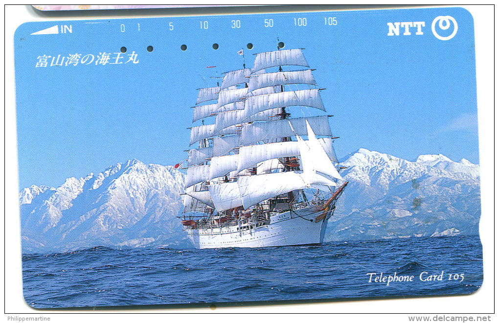 Télécarte NTT : Voilier - 310-095 - Bateaux