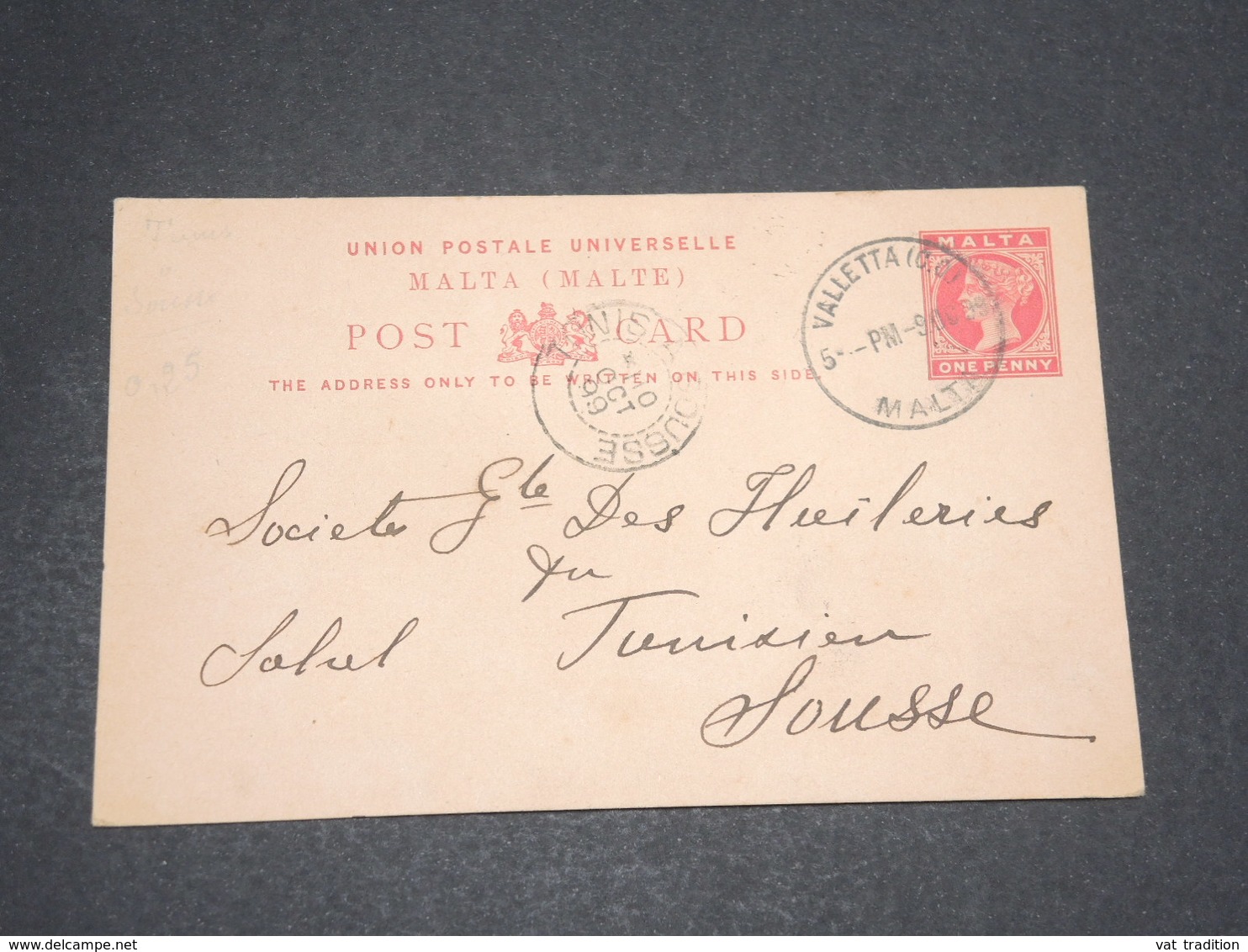 MALTE - Entier Postal Pour Sousse En 1899 - L 14105 - Malte