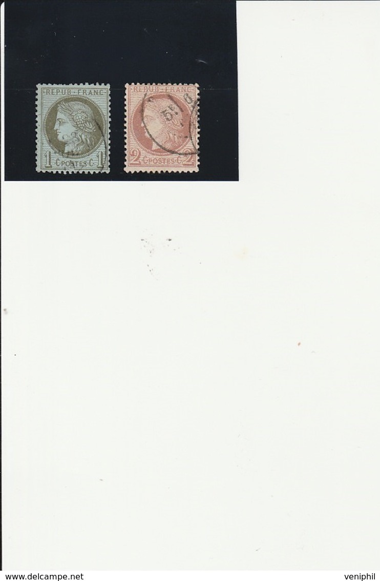 TIMBRE N° 50 ET 51 -CERES DENTELE -OBLITERE -TB -ANNEE 1872 - COTE :35 € - Other & Unclassified