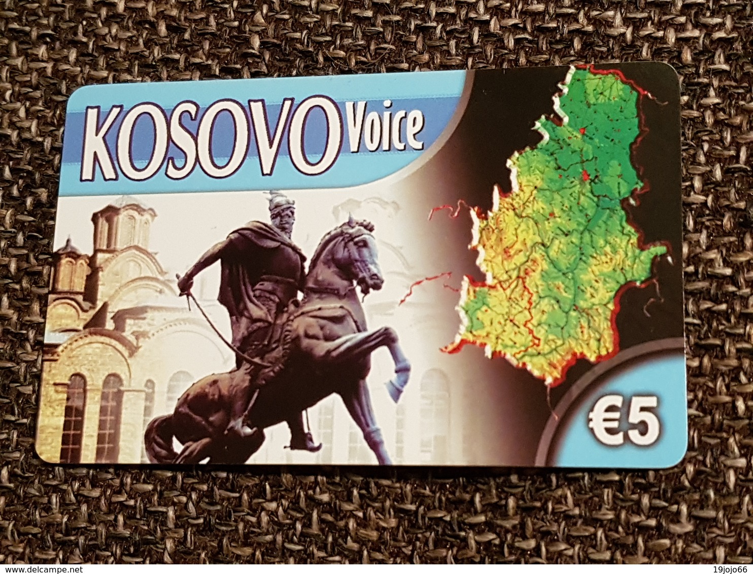 Kosovo Voice 5 Euro - Horse Rider  -   Used Condition - [2] Prepaid