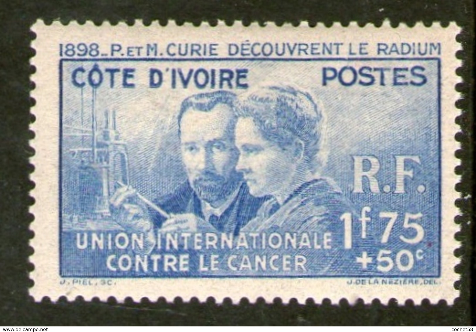 Côte D'Ivoire  Pierre Et Marie Curie 1938 N° 140 - 1938 Pierre Et Marie Curie