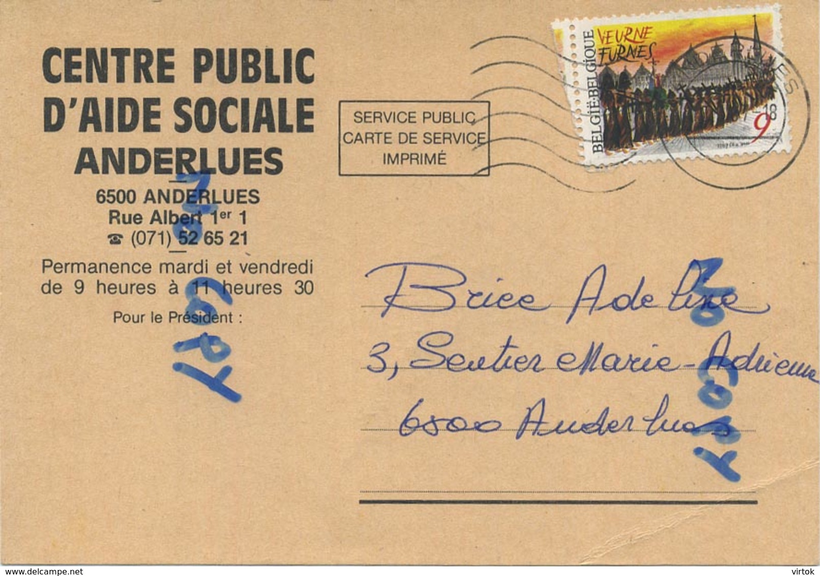 Anderlues : Centre Public ......   ( 2 Scan ) - Anderlues