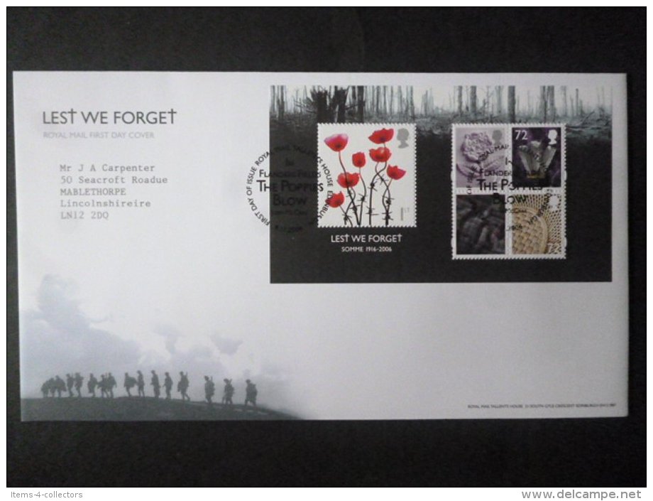 GREAT BRITAIN [GB] SG 2685MS LEST WE FORGET FDC EDINBURGH - Non Classés