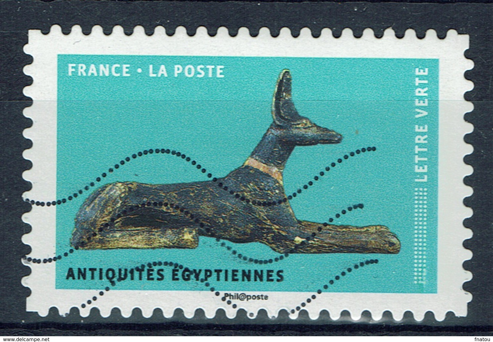 France, Dog In Arts, Ancient Egypt, 2018, VFU Self-adhesive - Gebruikt