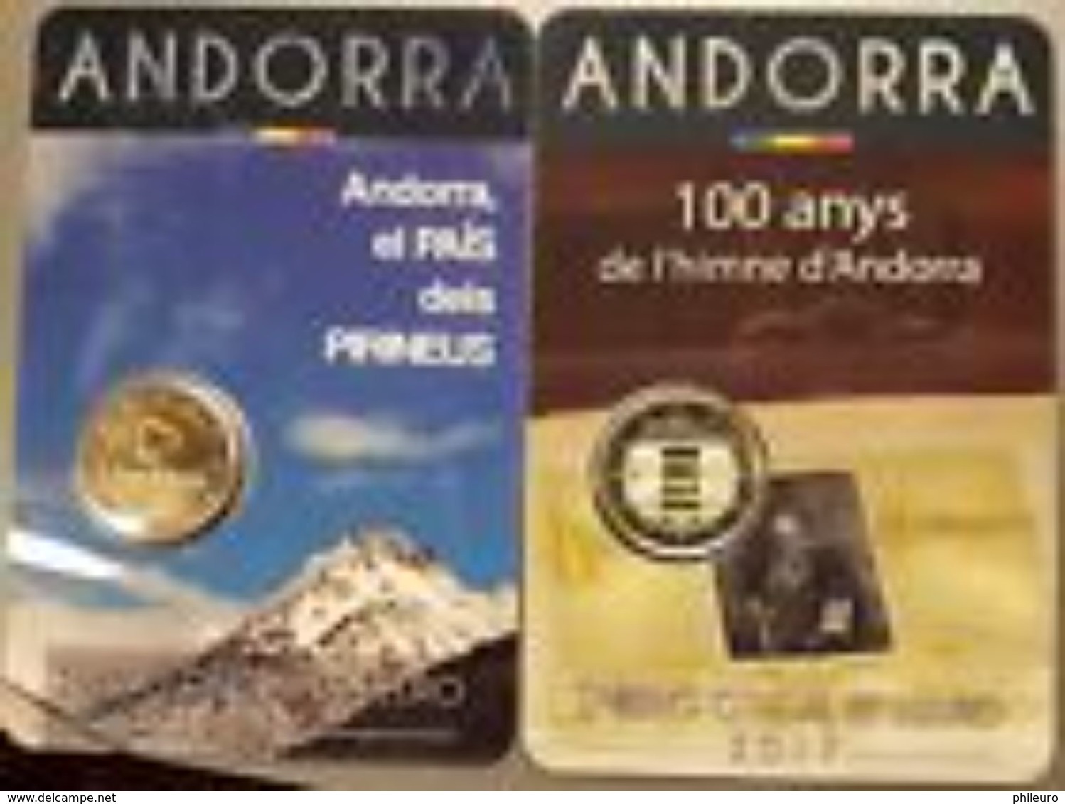 Andorre 2017 : Lot Des 2 Pièces De 2€ Commémorative (en Coincard) - Disponible En France - Andorre