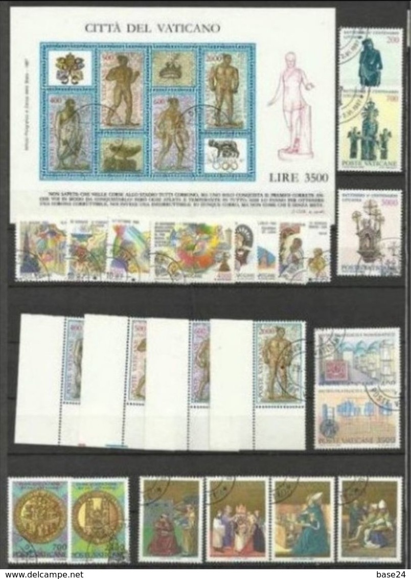 1987 Vaticano Vatican 6 SERIE E FOGLIETTO OLYMPHILEX Usati: S.Agostino, Lettonia, Lituania, Olymphilex, Museo Filatel... - Used Stamps