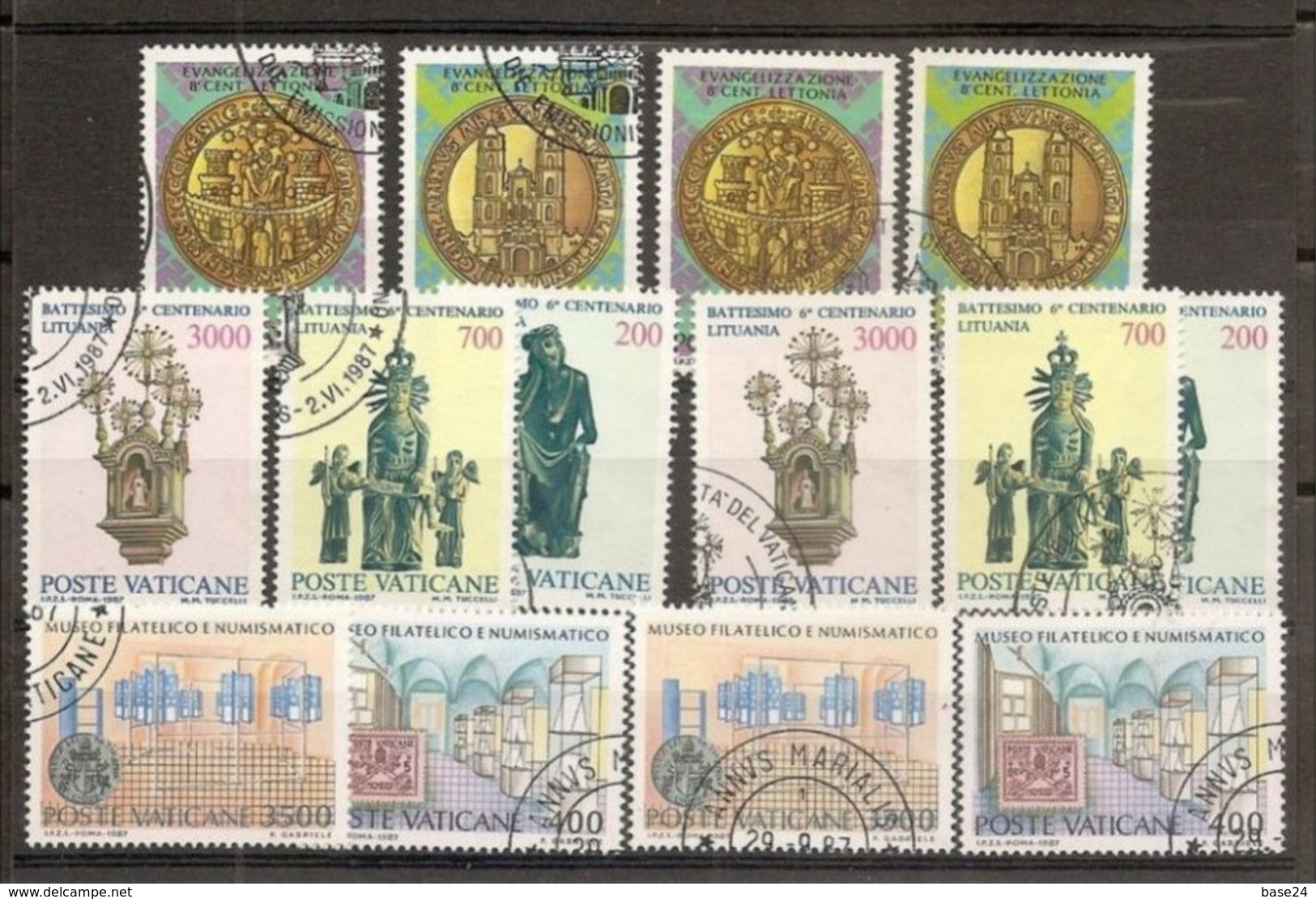 1987 Vaticano Vatican 6 Serie Usate: Lettonia (x2), Lituania (x2), Museo Filatelico (x2) - Used Stamps