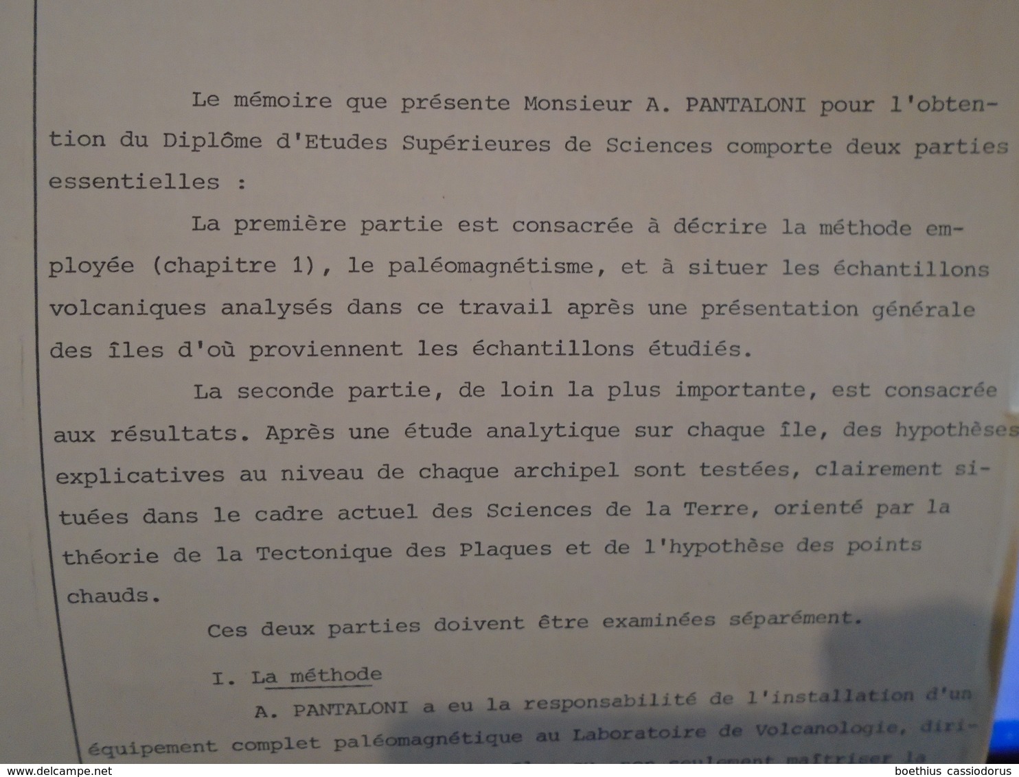 CONTRIBUTION AU PALEOMAGNETISME DES ILES DE LA POLYNESIE FRANCAISE  ANTOINE PANTALONI  1976 - Outre-Mer